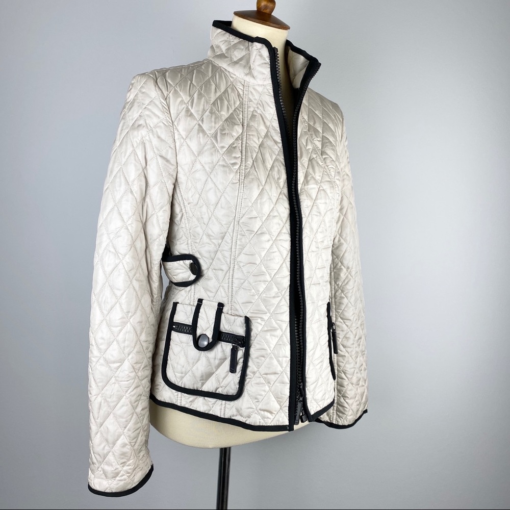 NWT Ann Taylor Pearl White Quilted Jacket Small